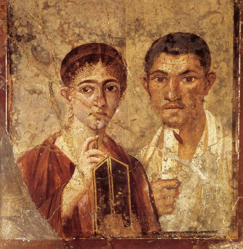 unknow artist Portrait of a Man and His Wife,from pompeii oil painting image